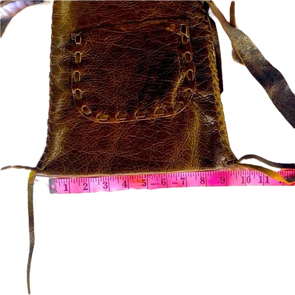 Calleen Cordero Joyti Metallic Khaki Messenger Bag with Carnelian Stone Studs - Picture 12 of 15